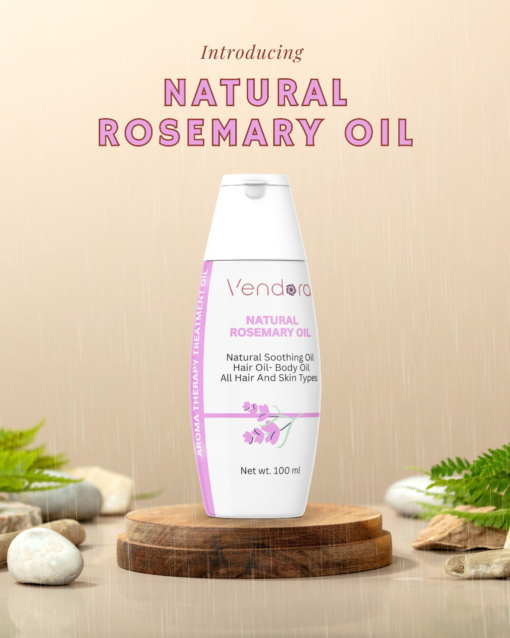 Vendora Hair Revival Oil | Pure Rosemary Magic for Growth, Strength & Scalp Nourishment | 200ml